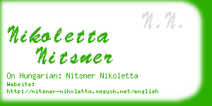 nikoletta nitsner business card